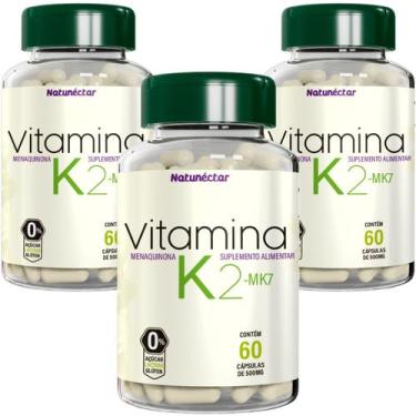 Imagem de Combo 3 Vitamina K2 Mk7 Menaquinona Pura 140mcg 180 Cápsulas - Natunéc