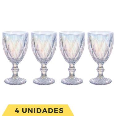 Imagem de 4 Taça Diamante 340ML Furta Cor Eventos Água Suco Rainbow - PRATICASA,