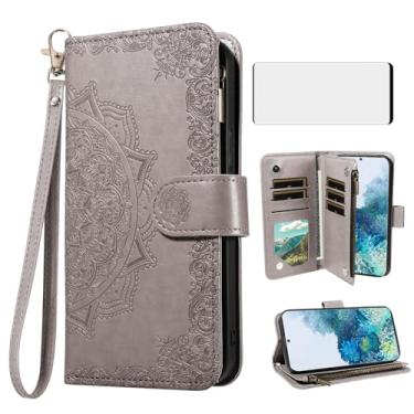 Imagem de Asuwish Capa de celular para Samsung Galaxy S20 Plus S20+ 5G capa carteira celular com protetor de tela de vidro temperado e porta-crédito flip flor suporte suporte S20+5G S20plus 20S + S2O S 20 20+