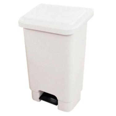 Imagem de Lixeira Branca 50 Litros com Pedal Cesto Lixo Banheiros Escritórios Co