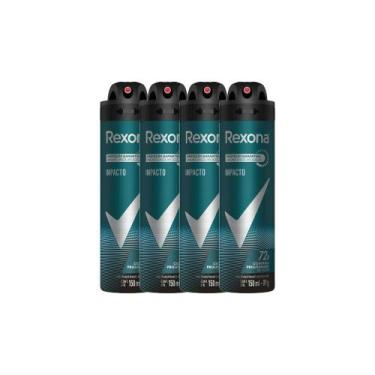 Imagem de Kit 4 Desodorante Antitranspirante Aerosol Masculino Rexona Impacto 72