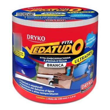 Imagem de Fita Adesiva Emborrachada Branca Vedatudo Ultradry Flexivel - DRYKO