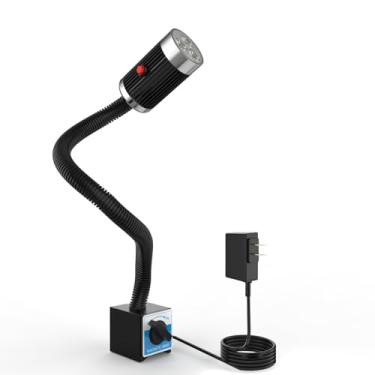 Imagem de StaStrStu Luz magnética, luz de trabalho magnética de 12 W, luz de torno à prova d'água IP67, fresadora, iluminação de serra de fita