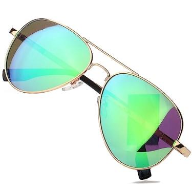 Imagem de Canoazo Óculos de sol retangulares sem aro feminino masculino moderno quadrado Y2K óculos retrô sem moldura lente gradiente, Moldura dourada 14/verde espelhado, MM