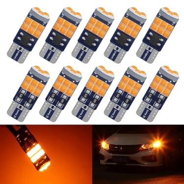 Imagem de GZRUICA Lâmpada LED 194 Canbus livre de erros 3030 Chipset 15-SMD T10 Wedge 168 192 W5W Lâmpadas de substituição para carro caminhão interior cúpula mapa porta marcador de placa de licença luzes âmbar