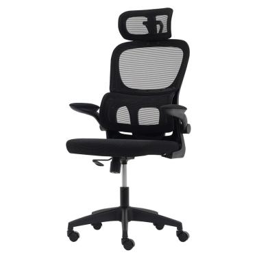 Imagem de Cadeira De Escritório Ergonômica Preta Apoio Lombar E Cabeça