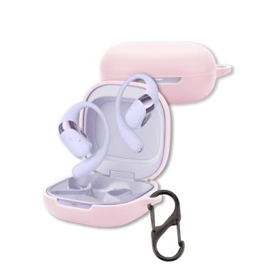 Imagem de Capa para fones de ouvido abertos SHOKZ OpenFit 2, capa protetora de silicone macio FJIASTB com mosquetão, à prova de choque (rosa)