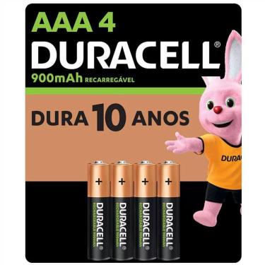 Imagem de Pilha recarregável AAA 900mah com 4 unidades - Duracell