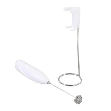 Imagem de RiToEasysports Frother de Leite Elétrico, Uma Chave de Espuma Portátil Portátil de Operação para Casa, Escritório, Escritório e Viagens Com Suporte Robusto, Versátil e Alimentado por Bateria (Branco)