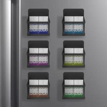 Imagem de Organizador magnético de saquinhos de chá – Conjunto de 6 suportes para saquinhos de chá para geladeira, balcão ou prateleira de cozinha, baús organizadores de chá elegantes e práticos para economia