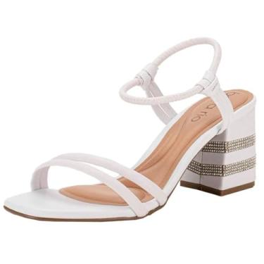 Imagem de Sandália Feminina Salto Bloco Strass Conforto Chic Beira Rio