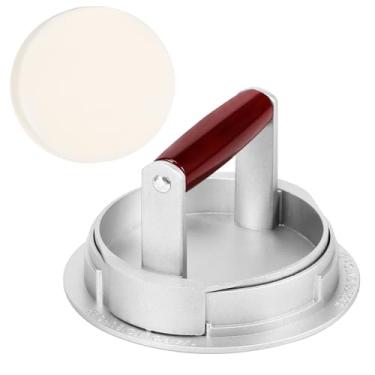 Imagem de Prensa de hambúrguer, molde de hambúrguer ajustável 3 em 1, 1/9 kg, 1/1.4 kg, 1/1.8 kg, prensa de hambúrguer com papel de óleo de silicone 100, hambúrguer portátil