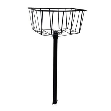 Imagem de Lixeira De Rua Calçada Parque Cesto Fundo Preta 129X60X45Cm