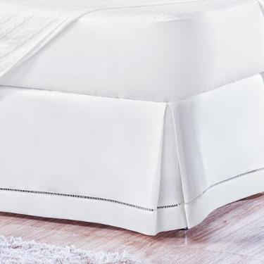 Imagem de Saia Box King Size 180 Fios Ponto Palito Percal - Linda Casa, Branco