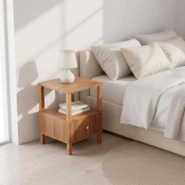 Imagem de Evo Mesa de Cabeceira Freijó 1 Gaveta Baixa - EVOLUKIT