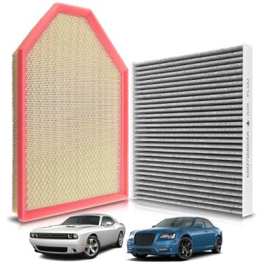 Imagem de AUTOKAY 04861746AB 68071668AA Kit de filtro de ar da cabine do motor serve para Chrysler 300 para Dodge Challenger Charger 2011-2023 V6 V8 3.6L 5.7L 6.2L 6.4L RE# 04861746AB 4861746AA CAF18988AA P
