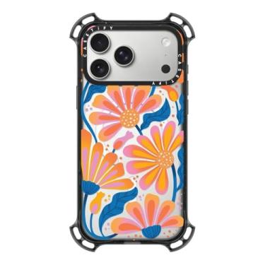 Imagem de CASETiFY Capa Bounce para iPhone 17 Pro Max [à prova de choque/compatível com Magsafe/6,5 m. Proteção contra quedas de grau militar 7X] - Margarida preguiçosa - preto transparente