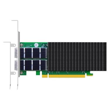 Imagem de GLOTRENDS Placa de rede de servidor ST7438 2 portas 200 Gb QSFP56 com controlador Mellanox ConnectX-6, interface PCIe 4.0 X16, RDMA sobre Ethernet convergente (RoCE)