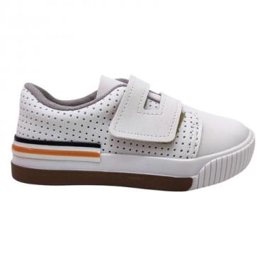 Imagem de Tenis Casual Infantil Menino Molekinho 2615101, Branco, 24