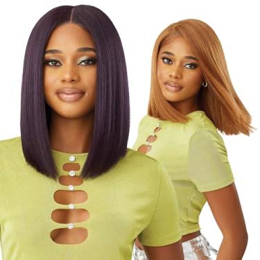 Imagem de Outre 6X5 Pre-Cut Lace Closure Wig - Human Hair Blend - Yaki Straight Bob 14 (FF/VANILLA MOCHA)