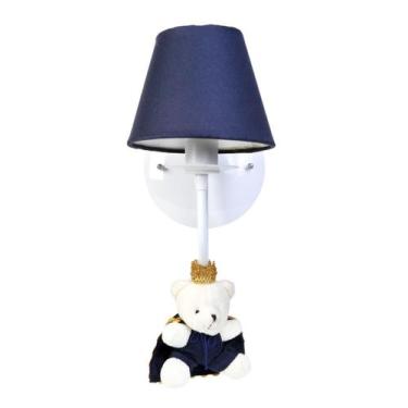 Imagem de Arandela 1 Lâmpada Ursinho Príncipe Marinho Bebê Infantil - Potinho de