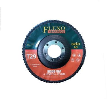 Imagem de DISCO FLAP DE 4 1/2 115mm GRÃO 40 T29 10/UN