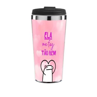 Imagem de Copo Térmico Personalizado Tema Namorados Ela Me Faz Tão Bem