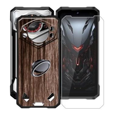 Imagem de KJYFOANI Capa para Doogee S200 X, [1 película protetora de vidro temperado], amortecedor de TPU à prova de choque, com suporte de anel de rotação de 360°, capa de telefone para Doogee S200 X (6,7