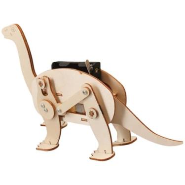 Imagem de YIJU Kit de montagem de dinossauros Brinquedo de construção de madeira Presente de aniversário Kit de quebra-cabeça educacional interativo criativo de