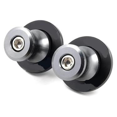 Imagem de BYYINGSUS Carretéis de braço oscilante de motocicleta suportes traseiros deslizantes de parafuso CNC compatível com Ninja ZX6R ZX636 250SL 250 300 400 650 1000SX M8/M10 (8 mm-cinza)