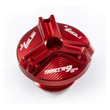 Imagem de Acessórios Tampas de tanque de fluido de freio dianteiro e traseiro, tampa de reservatório, tampa de enchimento compatível com Y&AMAHA Tracer9 Gt Tracer 9 Gt TRCAER9GT (M2.5 vermelho)