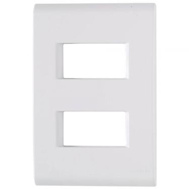 Imagem de Placa+Suporte 4X2 2 Postos Afastados Liz Branca Tramontina