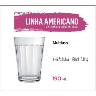 Imagem de Copo Americano 190Ml Bar Restaurante Copos Tradicional 12