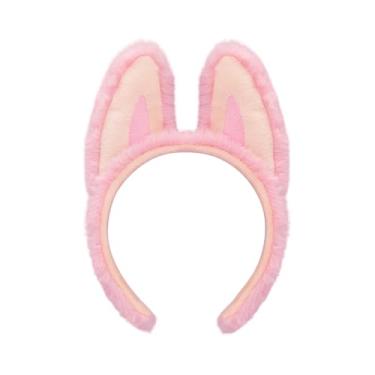 Imagem de LUZTACT Tiara de orelhas de coelho de pelúcia fofas fantasias de desenho animado para mulheres, meninas, cosplay, festa de Halloween, acessórios de cabelo, rosa, 1 Count (Pack of 1)