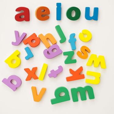 Imagem de Alfabeto Minúsculo Quebra Cabeça Educativo de Encaixe em Madeira