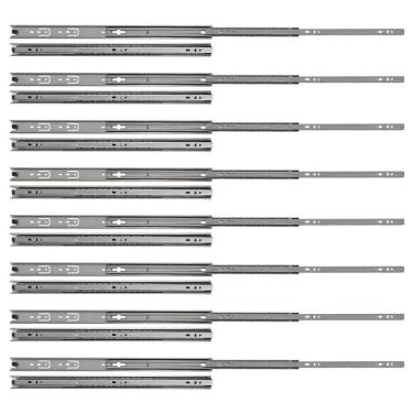 Imagem de Kit 16 corrediças telescópicas 45cm 25kg para gaveta 8 pares
