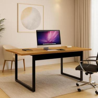 Imagem de Escrivaninha Estilo Industrial Para Computador Trabalho Mesa 160x80 Pé