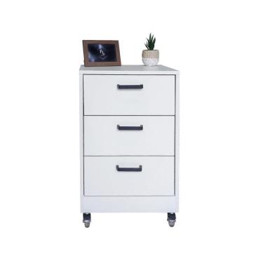 Imagem de Mesa De Cabeceira 3 Gaveta 30Cm Quarto Pux Arquivo C/Rodinha