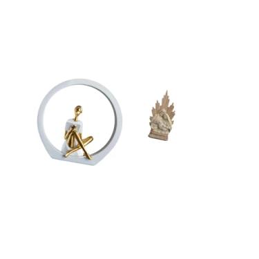 Imagem de Fenteer Estatueta de Leitora de Mulheres Graciosas E Estátua de Resina Da Sagrada Família, Peça Central para Quarto, Mesa de Escritório, Estante, Decoração Cr