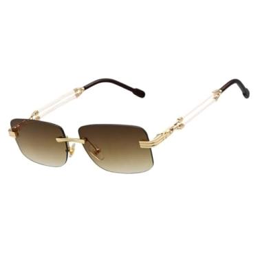 Imagem de Óculos De Sol Quadrado Tendencia Blogueira Em Alta UV400 Unisex Feminino Masculino - Modelo Vegas - Cacife Brand (Marrom Degradê)