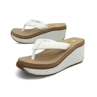 Imagem de VOLATILE Sandália feminina Island Wall, branca, 9M, Branco, 38