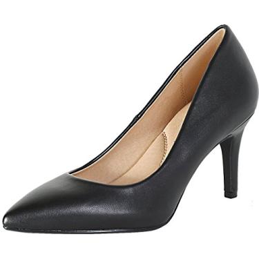 Imagem de Sapatos femininos de salto médio City Classified Comfort, Couro sintético preto, 40