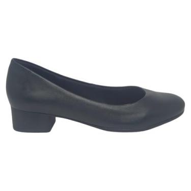 Imagem de Sapato Scarpin Feminino Usaflex Couro Salto Bloco Baixo ad0408 (36)