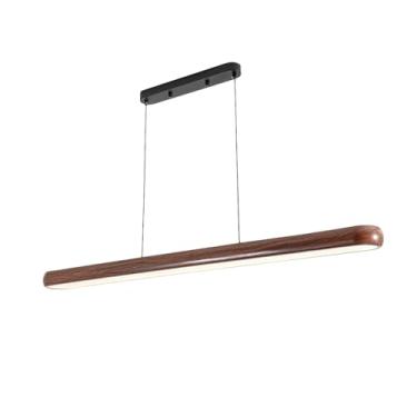 Imagem de Lustre moderno, luminária pendente linear para mesa de jantar, luminária suspensa com 3 modos de cores para ilha de cozinha, sala de jantar, mesa de bilhar, lustres internos suspensos