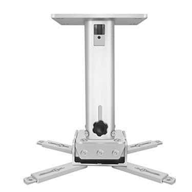 Imagem de Suporte de projetor de teto Suporte de projetor de teto de liga de alumínio Suporte de projetor retrátil Capacidade de rolamento 25 kg Suporte universal para projetor Suporte de projetor (Cor: Branco)