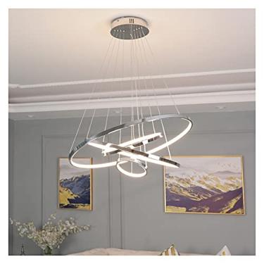 Imagem de Lustre banhado a ouro/cromo, luzes pendentes modernas, design moderno, compatível com sala de estar, quarto, luminária suspensa, mesa de jantar, cozinha, luminárias pendentes (cor: cromo, ta