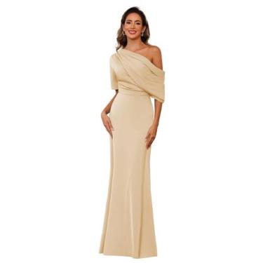 Imagem de Vestido Champagne Mãe da Noiva BITALY Satin 22W