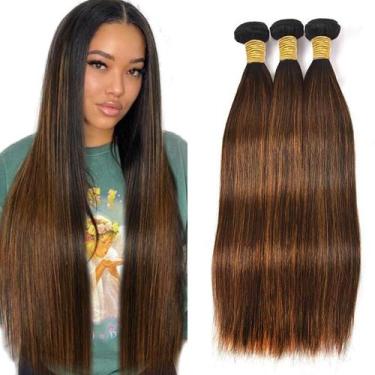 Imagem de Hair Weave Freiuoke Highlight Hair Straight Human Hair 3x 71cm