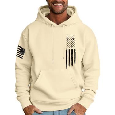 Imagem de Moletom masculino com capuz MLYYJCKG, moderno, de lã grande, bege, 4GG