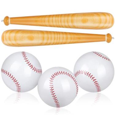 Imagem de Conjunto de beisebol inflável durony de 5 peças com 2 bastões de beise